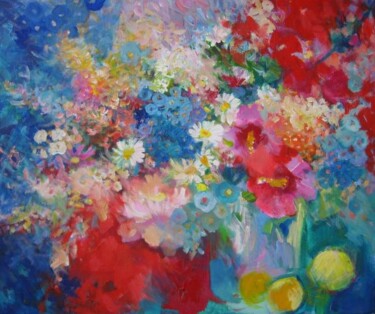 Peinture intitulée "fleurs d'ETE" par Oxana Zaika, Œuvre d'art originale