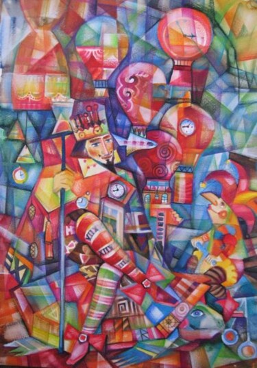 Peinture intitulée "LE ROI DU TEMPS" par Oxana Zaika, Œuvre d'art originale