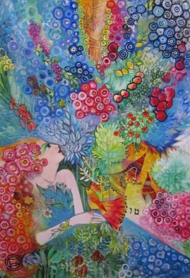 Peinture intitulée "TU B'SHEVAT" par Oxana Zaika, Œuvre d'art originale