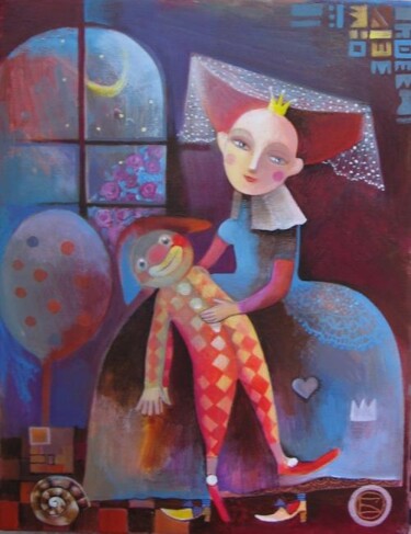 Peinture intitulée "LA PRINCESSE ET LE…" par Oxana Zaika, Œuvre d'art originale