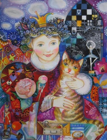 Peinture intitulée "La Princesse et son…" par Oxana Zaika, Œuvre d'art originale