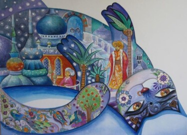 Peinture intitulée "Beauté orientale //…" par Oxana Zaika, Œuvre d'art originale