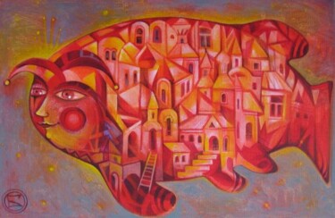 Peinture intitulée "POISSON" par Oxana Zaika, Œuvre d'art originale