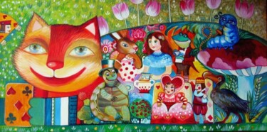 Painting titled "Alice au pays des M…" by Oxana Zaika, Original Artwork