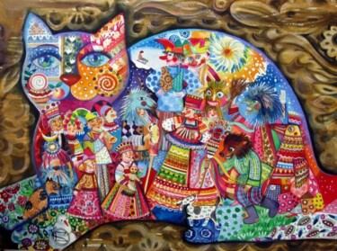 Peinture intitulée "KOLYADA" par Oxana Zaika, Œuvre d'art originale, Huile