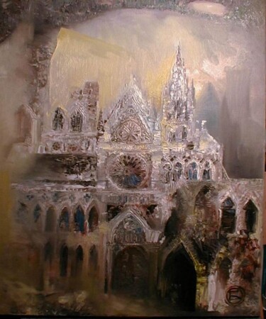 Painting titled "Cathedrale" by Oxana Zaika, Original Artwork