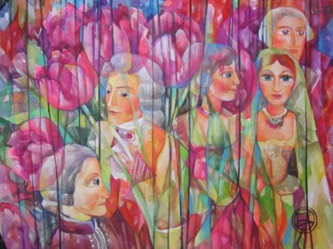 Malerei mit dem Titel "tantôt des parsonne…" von Oxana Zaika, Original-Kunstwerk
