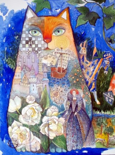Pittura intitolato "Médiévale" da Oxana Zaika, Opera d'arte originale, Altro