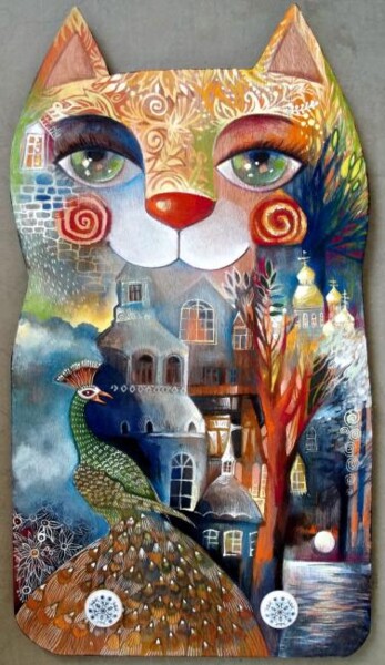 Painting titled "Chat!" by Oxana Zaika, Original Artwork, Oil