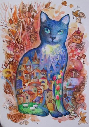 Peinture intitulée "Turquoise" par Oxana Zaika, Œuvre d'art originale