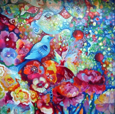 Peinture intitulée "Au balcone 2012" par Oxana Zaika, Œuvre d'art originale, Huile