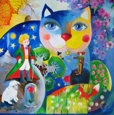 Painting titled "Le Petit Prince" by Oxana Zaika, Original Artwork
