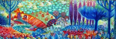 Peinture intitulée "monde :)" par Oxana Zaika, Œuvre d'art originale, Huile
