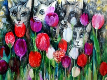绘画 标题为“Quand le printemps…” 由Oxana Zaika, 原创艺术品, 水彩