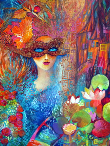 Painting titled "automne" by Oxana Zaika, Original Artwork