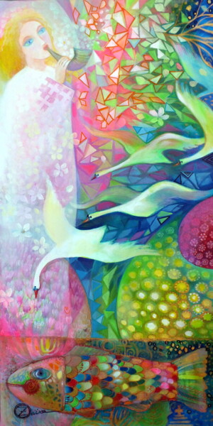 Peinture intitulée "printemps" par Oxana Zaika, Œuvre d'art originale
