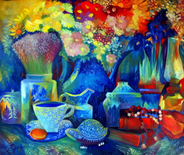 Peinture intitulée "Nature morte" par Oxana Zaika, Œuvre d'art originale, Huile