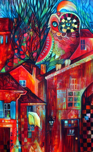 Peinture intitulée "Ville" par Oxana Zaika, Œuvre d'art originale, Acrylique