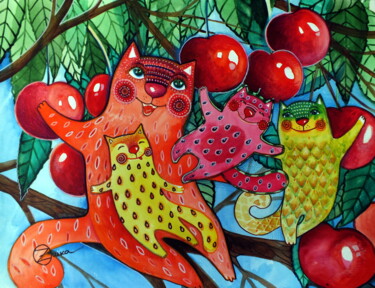 Painting titled "Tutti Frutti" by Oxana Zaika, Original Artwork, Oil