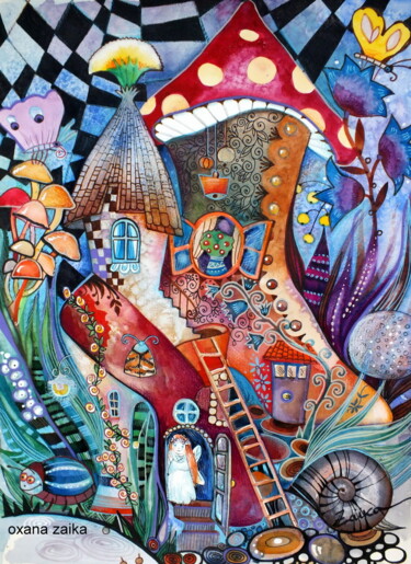 Pintura titulada "Poussière magique" por Oxana Zaika, Obra de arte original, Acuarela