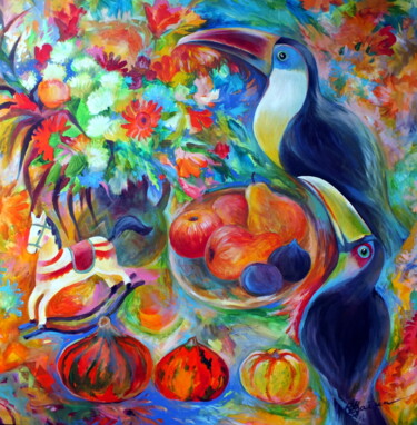 Peinture intitulée "Nature morte aves t…" par Oxana Zaika, Œuvre d'art originale, Acrylique