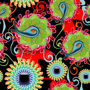 Digital Arts titled "design pattern №436" by Oxana Kolyagina, Original Artwork, Digital Painting