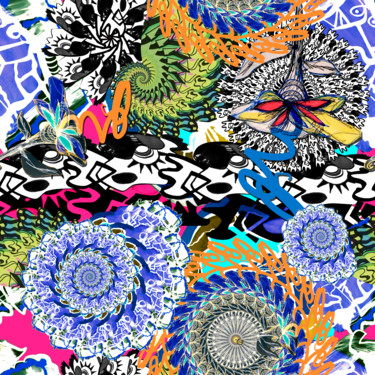 Digital Arts titled "design pattern №477" by Oxana Kolyagina, Original Artwork, Digital Painting