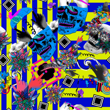 Цифровое искусство под названием "pattern №525" - Oxana Kolyagina, Подлинное произведение искусства, Коллажи
