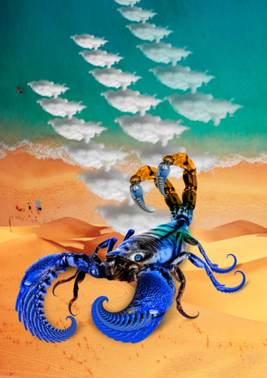 Digital Arts titled "Zodiac Scorpio" by Oxana Kolyagina, Original Artwork, Digital Painting