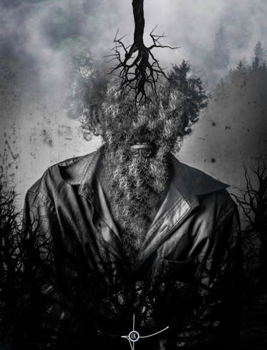 Цифровое искусство под названием "Beard forest" - Oxana Kolyagina, Подлинное произведение искусства, Коллажи