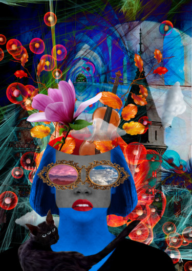 Digital Arts titled "collage in the genr…" by Oxana Kolyagina, Original Artwork, Collages
