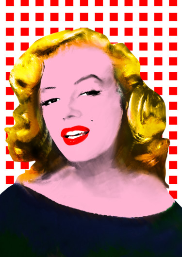 Digital Arts titled "Norma Jeane Mortens…" by Oxana Kolyagina, Original Artwork, Digital Painting