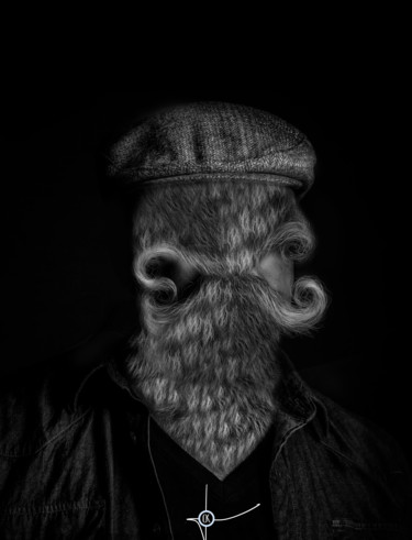 Цифровое искусство под названием "Beard mustache" - Oxana Kolyagina, Подлинное произведение искусства, Цифровая живопись