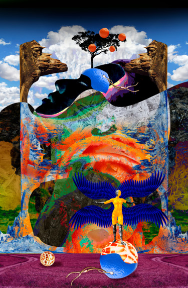 Цифровое искусство под названием "God of oranges" - Oxana Kolyagina, Подлинное произведение искусства, Цифровая живопись