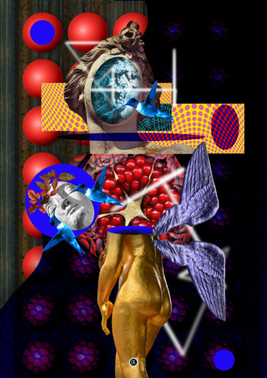 Digital Arts titled "Collage "Golden ART"" by Oxana Kolyagina, Original Artwork, Digital Painting