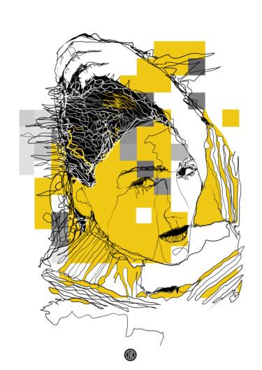 Digital Arts titled "portrait graphics №3" by Oxana Kolyagina, Original Artwork