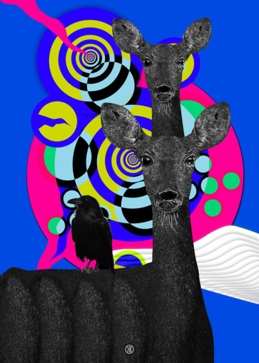Digital Arts titled "deer" by Oxana Kolyagina, Original Artwork, Digital Painting