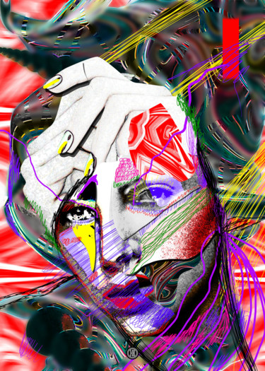 Цифровое искусство под названием "portrait, collage,…" - Oxana Kolyagina, Подлинное произведение искусства, Цифровая живопись
