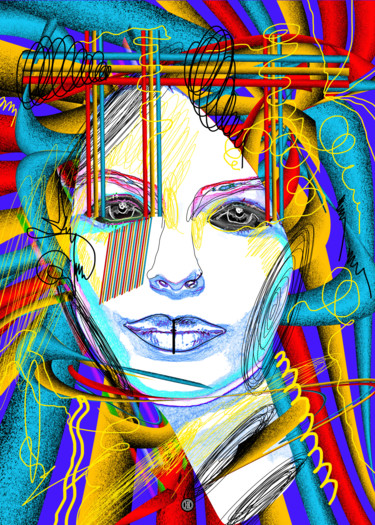 Digital Arts titled "portrait, graphics,…" by Oxana Kolyagina, Original Artwork, Digital Painting
