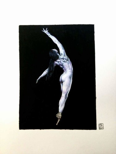 Drawing titled "Danseuse" by Oxybulart, Original Artwork, Pastel