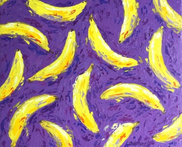 Pintura titulada ""Bananas"" por Oxypoint, Obra de arte original, Oleo Montado en Bastidor de camilla de madera