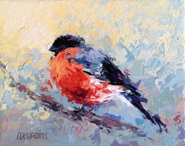 Pintura titulada ""Bullfinch"" por Oxypoint, Obra de arte original, Oleo