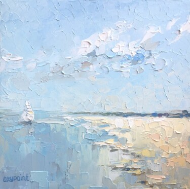 Painting titled ""Light summer breez…" by Oxypoint, Original Artwork, Oil Mounted on Wood Stretcher frame
