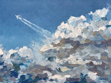 Painting titled ""Through the clouds"" by Oxypoint, Original Artwork, Oil