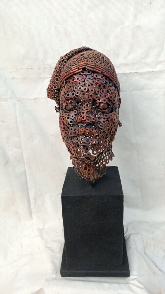 Sculpture intitulée "My identity" par Oyinlola Fajobi, Œuvre d'art originale, Métaux