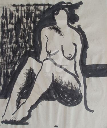 Drawing titled "Figure" by Ozan Adam, Original Artwork, Ink