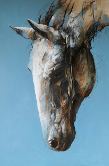 Pintura intitulada "Horse" por Ozan Virgule, Obras de arte originais, Acrílico Montado em Armação em madeira