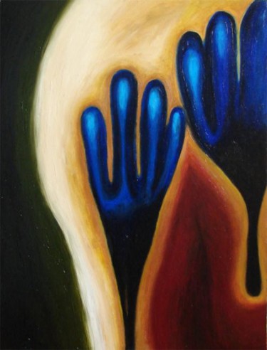 Картина под названием "Следы" - Озёркина, Подлинное произведение искусства, Масло