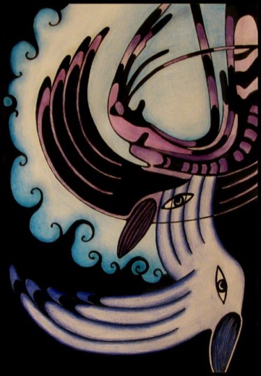 Картина под названием "Птицы" - Озёркина, Подлинное произведение искусства, Масло