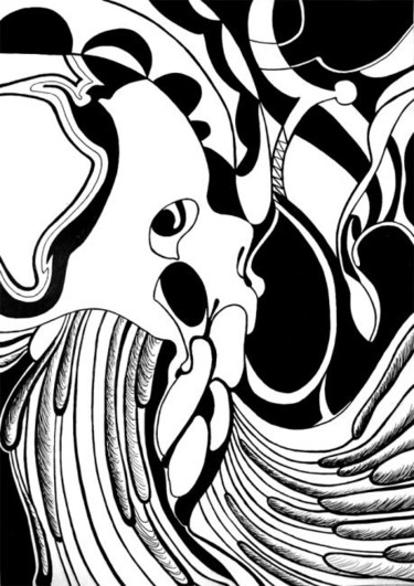 Картина под названием "воительница" - Озёркина, Подлинное произведение искусства, Масло